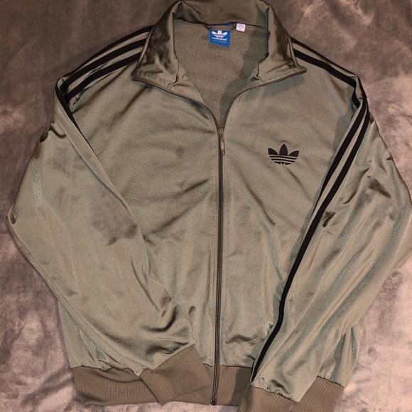 olive green adidas track jacket
